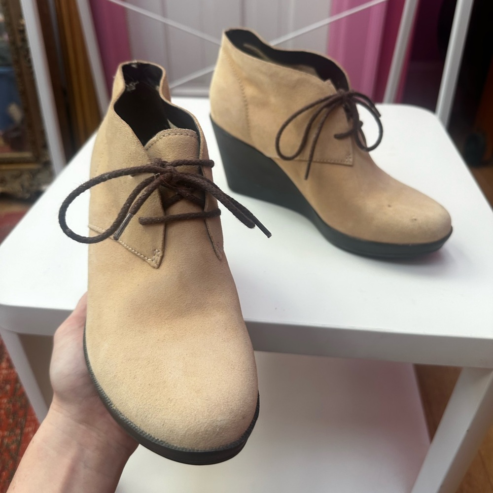 Cole Haan Ankle Wedge Suede Bootie size 11